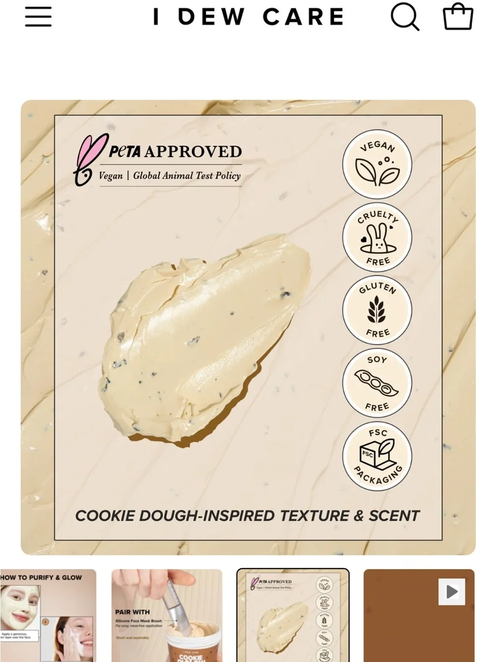I Dew Care Cookie O'Glow Purifying Mask - Brown